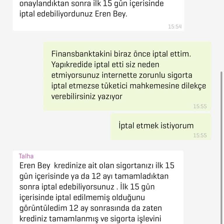 Enpara Krediden Kaynaklı Hayat Sigortasını İptal Etmiyor.
