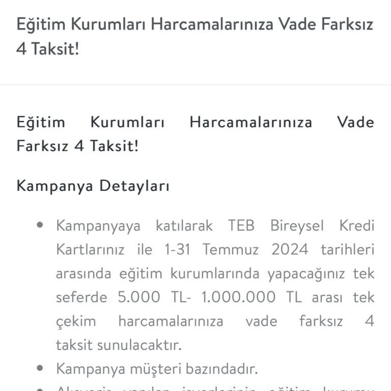 TEB Bankası Eğitim Sorunu