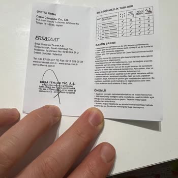 Ersa Saat Casio Saat Su Aldı