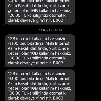 Vodafone Paket Aşımı Ve Çözüm Süreci