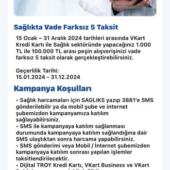 Vakıf Katılım Bankası Vakıf Katılım Sağlıkta Vadesiz 5 Taksit Kampanyası Mağduriyeti