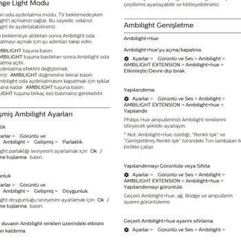 PHILIPS TV Philips Ambilight+Hue Özelliğinin Kaldırılması