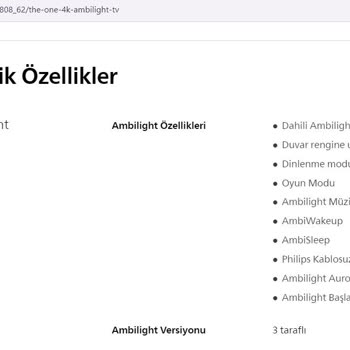 PHILIPS TV Philips Ambilight+Hue Özelliğinin Kaldırılması