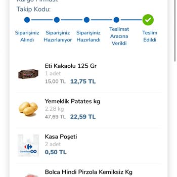 Carrefour SA Uygulama Üzerinden Online Sipariş'de Fazla Ücret Alındı