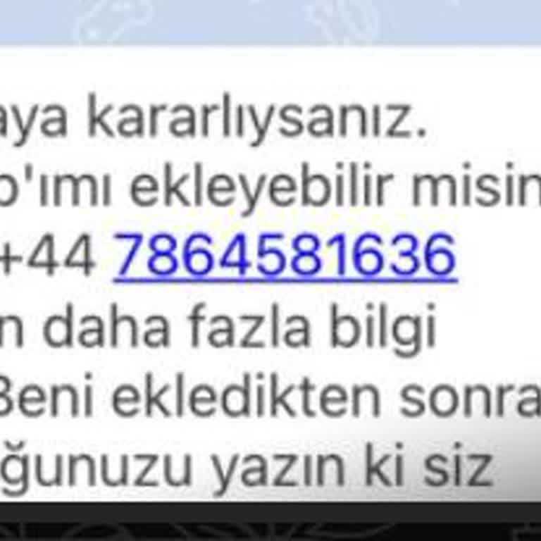 WhatsApp Yabancı Ülke Numarasından Gelen Şüpheli Mesaj