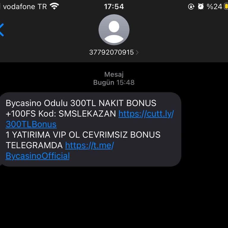 Vodafone 37 İle Başlayan Numaralardan Bahis Mesajları