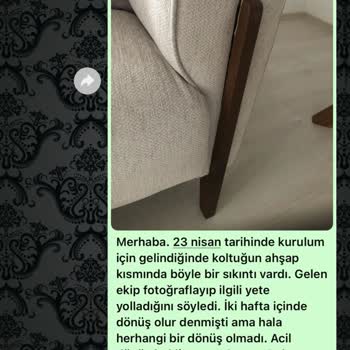 Divanev Kusurlu Koltuk Kurulumu Yapıp, Bir Daha Geri Dönmedi.