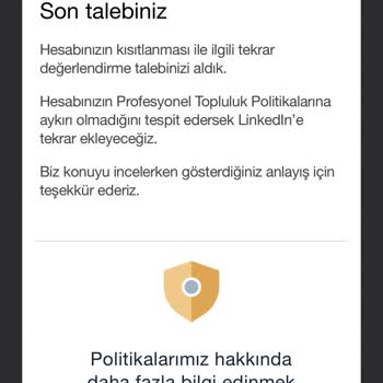 Linkedin Geçici Hesap Kısıtlanması