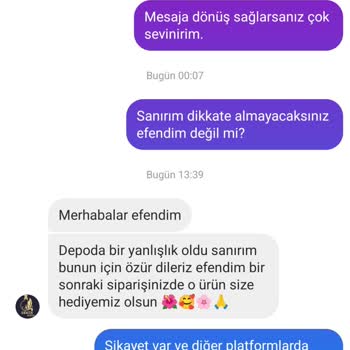 Senin_kokunnnn (Instagram) Yanlış Ürün Gönderimi Ve İlgisiz Müşteri Hizmetleri