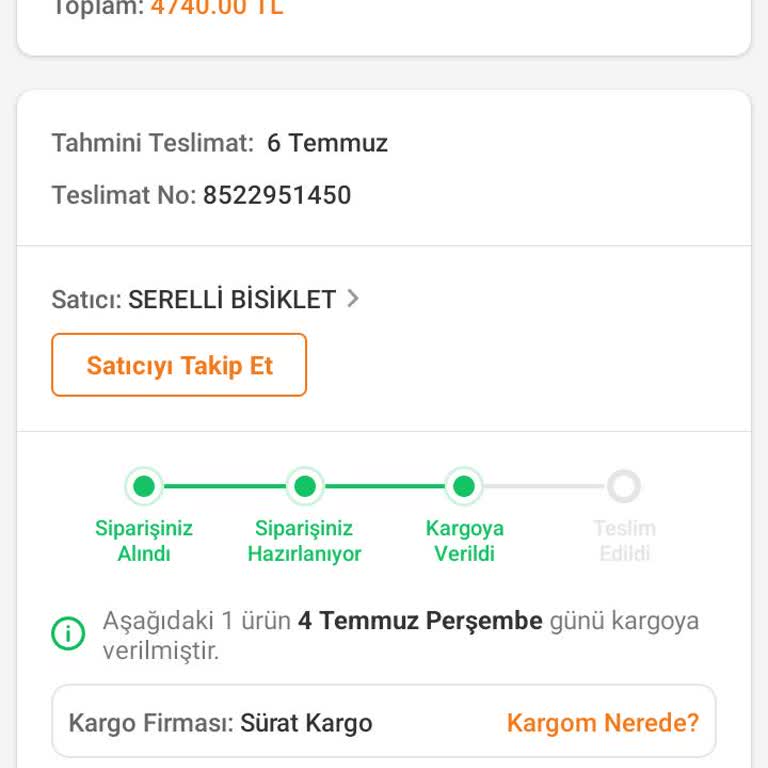 Sürat Kargo Ürünümü Getirmiyor Hala Çıkış Şubesinde