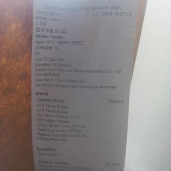 Yemeksepeti Eksik Sipariş Gönderilmesi
