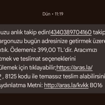 Aras Kargo İlgili Firma Kargomu Getirmedi.