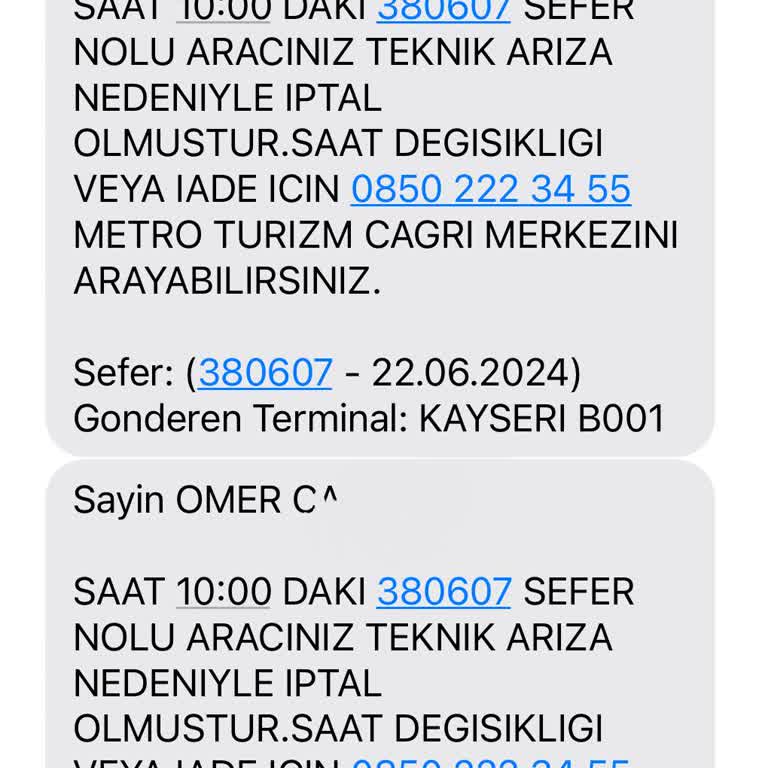 Metro Turizm İptal Ettiği Seferin Ücretini Yatırmıyor!