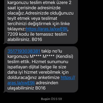 Aras Kargo Teslim Edilmeyen Ürün (kayıp)