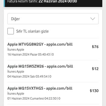 Vodafone Pay İzinsiz Apple Hizmeti Para Kesintisi
