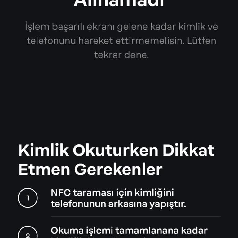 Papara Kart NFC Yüzünden Olmuyor