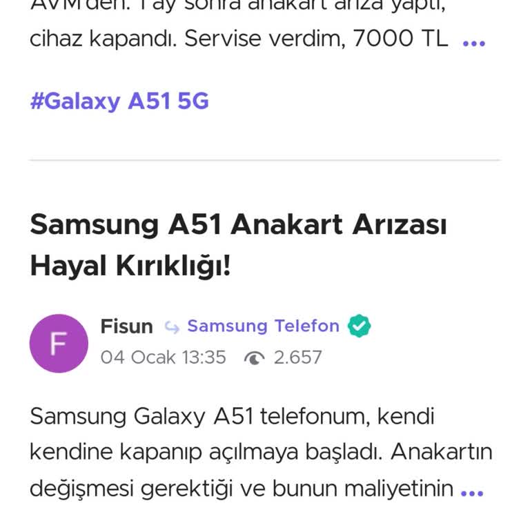 Samsung A51 Ana Kart Arızası