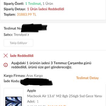 Trendyol Bozuk Ürün Gönderdi
