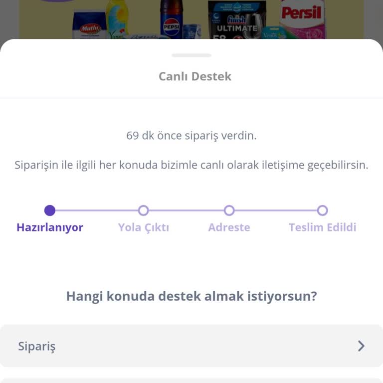 Getir Sipariş Gelmedi Canlı Desteğe Bağlantı Kurulmuyor