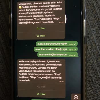Millenicom Modem Kurulumunda Geri Dönüş Sağlanmıyor