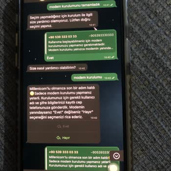 Millenicom Modem Kurulumunda Geri Dönüş Sağlanmıyor