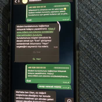 Millenicom Modem Kurulumunda Geri Dönüş Sağlanmıyor