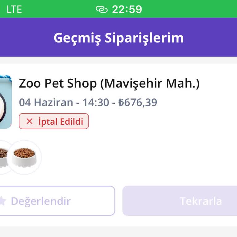 GetirÇarşı İptal Edilen Çarşı Siparişimin Ücretinin İade Edilmemesi Hk.