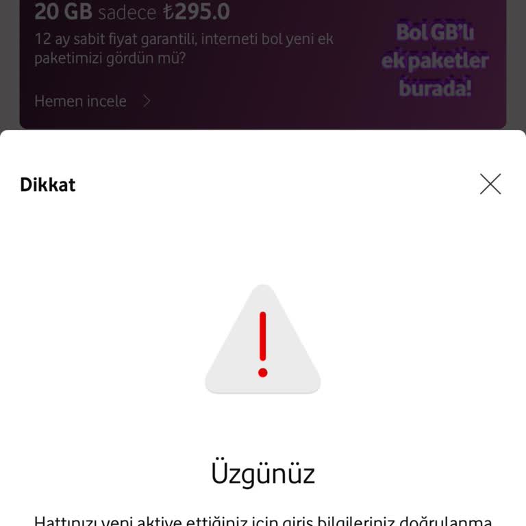 Vodafone Çark Hatası, Günlerdir Aynı Problem.