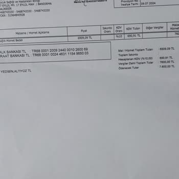 Royal Hastanesi Bandırma Royal Hastanesindeki Tahlil Ücretleri