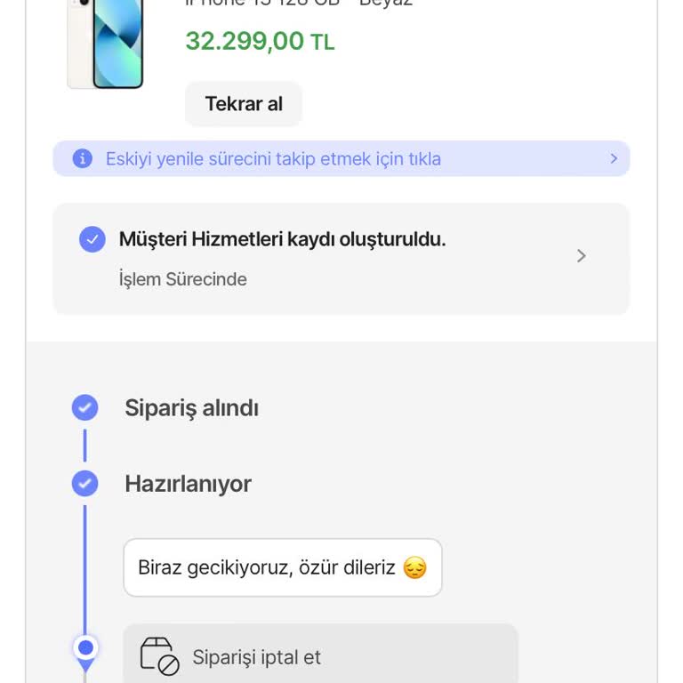 Hepsiburada Eskiyi Yenile Siparişi
