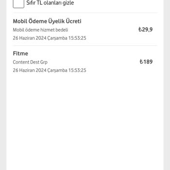 Vodafone Bilgim Dahilinde Faturama Ücret Yansıtmış