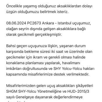 Pegasus Bağlantılı Uçuşta Mağduriyet Ve İletişim Sorunu