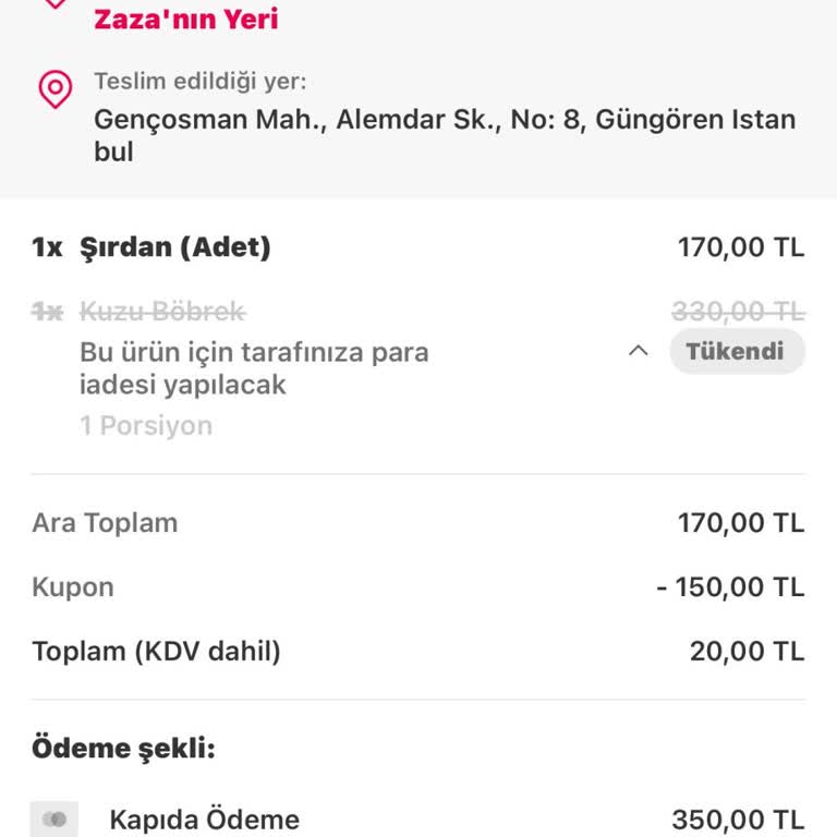 Yemeksepeti Para İadesi Yapmıyor