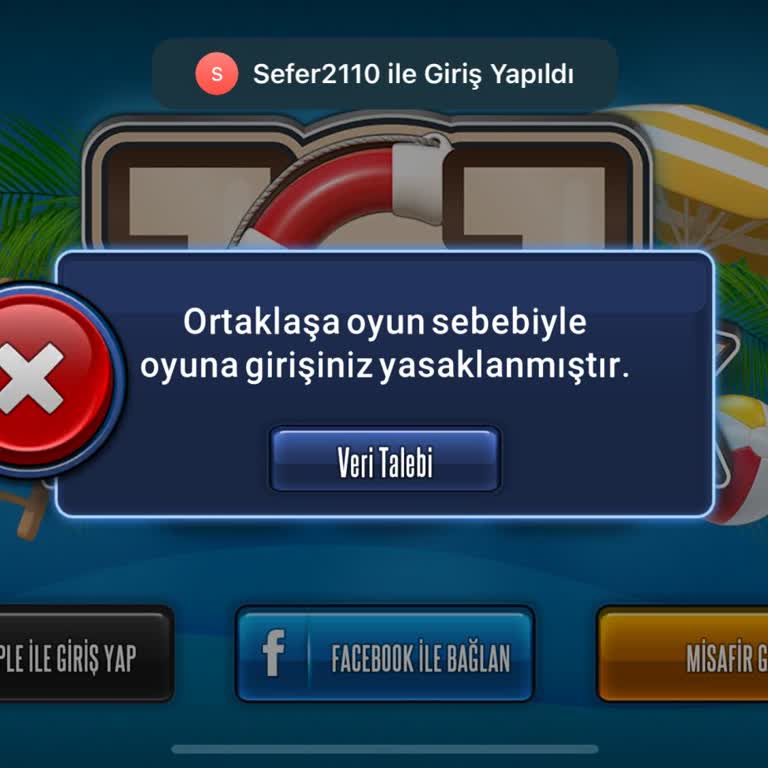 101 Okey Plus Ortaklaşa Oyun Sebebi İle Oyun Girişiniz Yasaklanmıştır