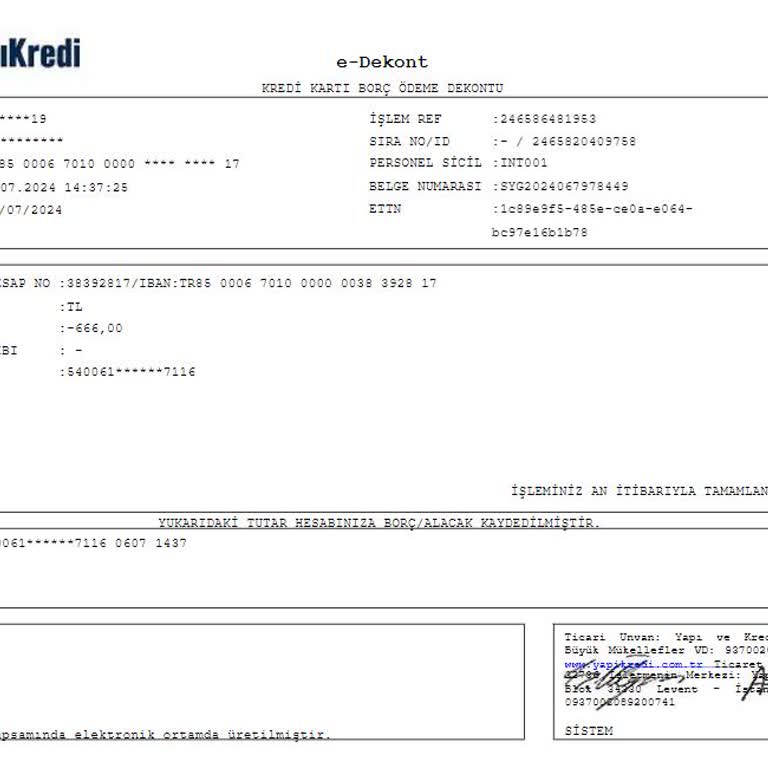Yapı Kredi Eksik Bilgilendirme Ve Haksız Ücret Talebi