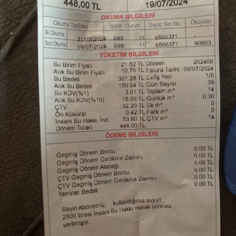 İBB - İstanbul Büyükşehir Belediyesi Faturada Aniden Artan Ücretler Hakkında Şikayet