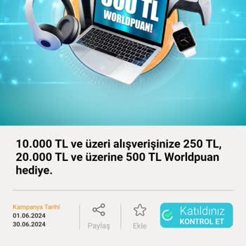 VakıfBank Kazandığım Worldcard Puanı Yüklemiyor.