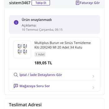 N11 Sipariş İptal Edilmesi