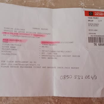 THY Bagaj Hasarı Bagaj Kırılması