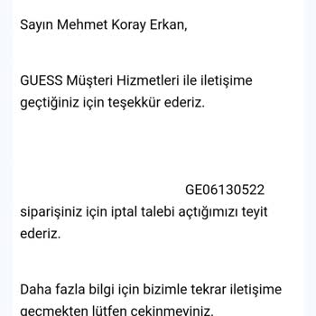 Guess İptal İade Sorunu