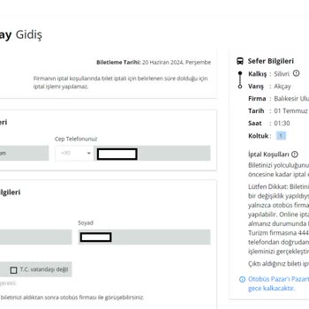 Enuygun'da Alınan Otobüs Bileti Önceki Güne Kesilmiş, Otogarda Kaldım.