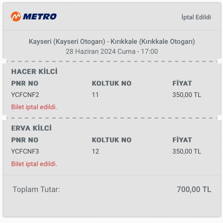 Metro Turizm'den İade Sorunu: 12 Gündür Bekliyorum!