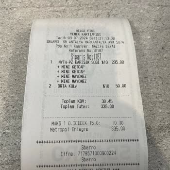 Sbarro Markantalya AVM 2 Defa Para Çekti