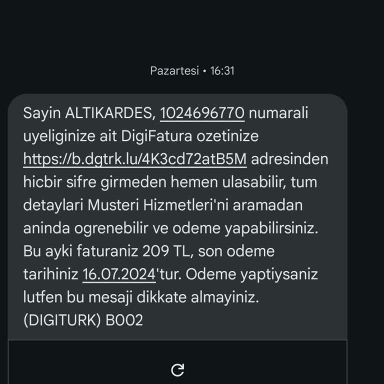 Digiturk (Bein Connect) Habersiz Asılsız Fatura