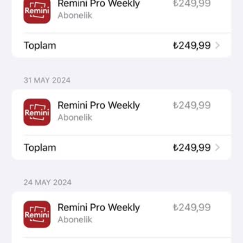 Remini Pro Weekly Uygulaması Haksız Kesinti