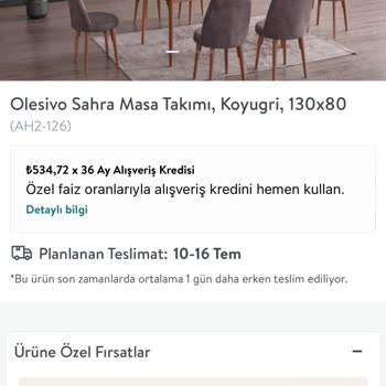 Vivense Kırık Masa Takımı İçin Aylardır Bir İşlem Yapmadı