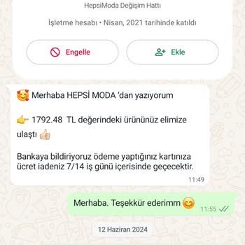 Hepsi Moda Ücret İadem Yatırılmadı