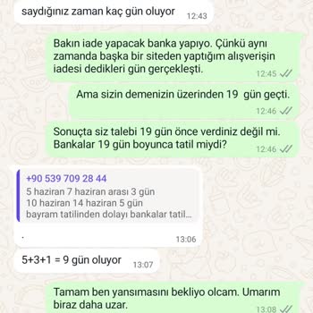 Hepsi Moda Ücret İadem Yatırılmadı