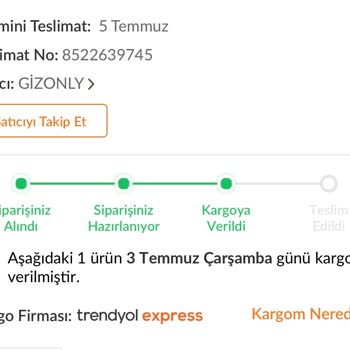 Trendyol Express Kargo Teslimatında Yaşanan Gecikme Ve İletişim Sorunu