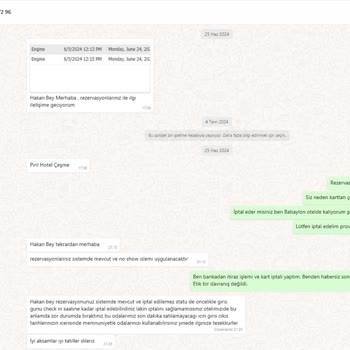 Pırıl Otel Çeşme'de Mükerrer Rezervasyon Ve Haksız No Show Ücreti